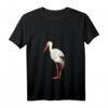 Damen Storch Bild Zeichnung Vogel Design Baby Storch T-Shirt mit V-Ausschnitt – Lustiges Tiermotiv für Kinder & Damen