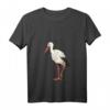 Damen Storch Bild Zeichnung Vogel Design Baby Storch T-Shirt mit V-Ausschnitt – Lustiges Tiermotiv für Kinder & Damen