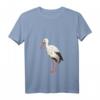 Damen Storch Bild Zeichnung Vogel Design Baby Storch T-Shirt mit V-Ausschnitt – Lustiges Tiermotiv für Kinder & Damen