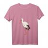 Damen Storch Bild Zeichnung Vogel Design Baby Storch T-Shirt mit V-Ausschnitt – Lustiges Tiermotiv für Kinder & Damen