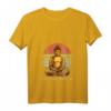 Damen & Herren Funny Vintage Retro 'Let That Shit Go Buddha' Yoga T-Shirt mit V-Ausschnitt – Perfekt für Meditation, Yoga & als Geschenk für Yoga-Liebhaber