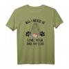 All I Need Is Love Yoga and My Dog T-Shirt - Perfektes Geschenk für Hundeliebhaber und Yogis für Yogastunden, Mediation & Zuhause
