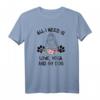 All I Need Is Love Yoga and My Dog T-Shirt - Perfektes Geschenk für Hundeliebhaber und Yogis für Yogastunden, Mediation & Zuhause