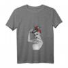 Feministisches Damen Pin-Up T-Shirt mit V-Ausschnitt - Retro Girl Power, Rosie the Riveter Design, perfekt als Geschenk für starke Frauen